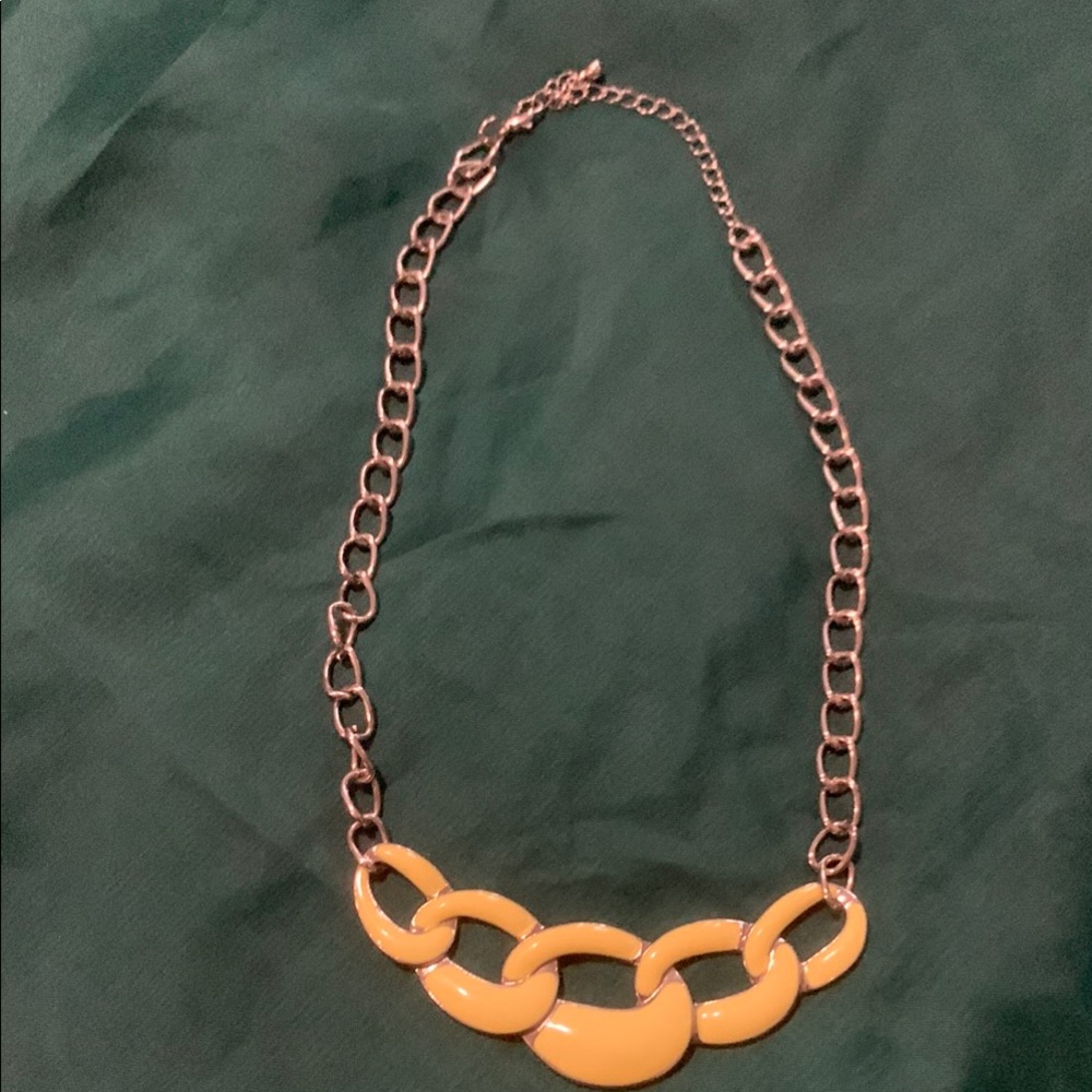 Silver and Yellow Chain Necklace